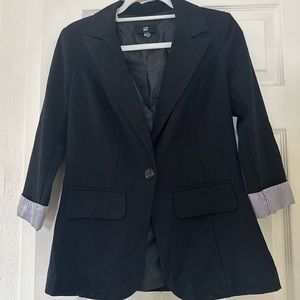 Women’s Black Blazer with striped cuffs